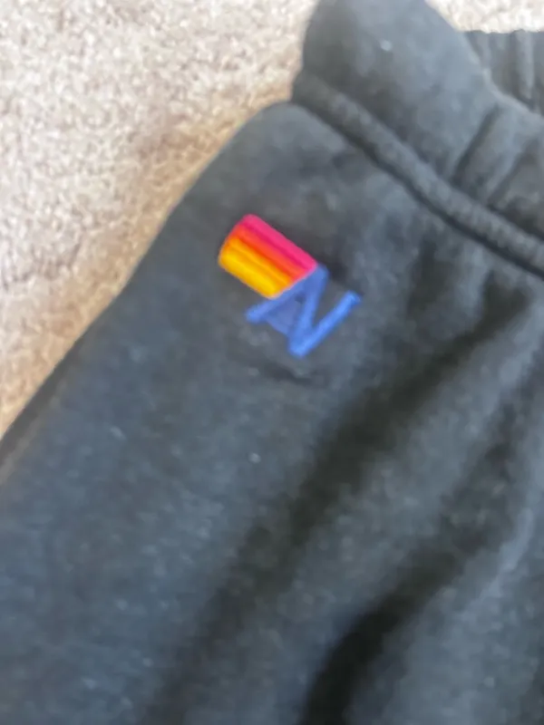 Aviator Nation Black and Purple 5 Stripe Sweatpants - Image 4