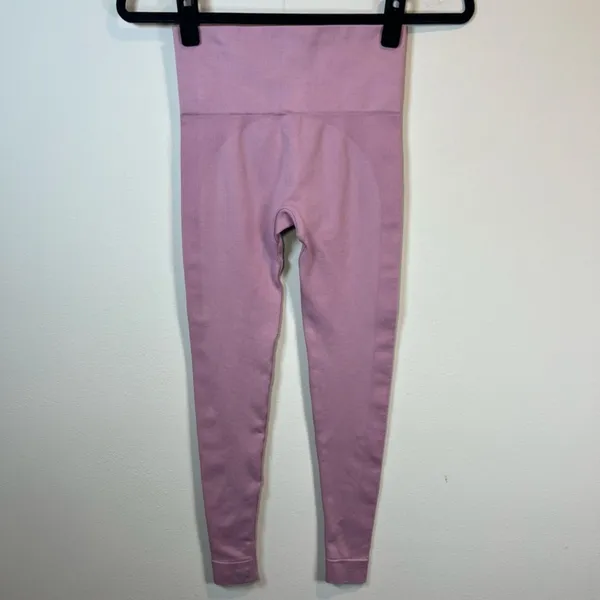 Set Active Sculptflex Ribbed Seamless Leggings Lilac Purple Athletic Gym Sz XS/S - Image 5