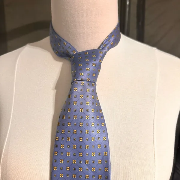 Beaufort Rack Men's Tie Blue Multicolor Silk Italy Geometric Print Necktie - Image 2