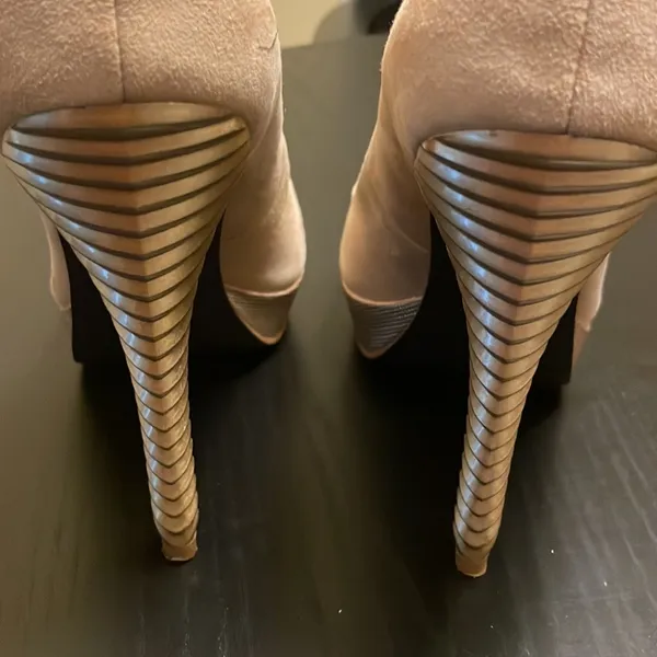 Rachel Roy Suede Platform Heels - Women 8 - Tan - Image 7