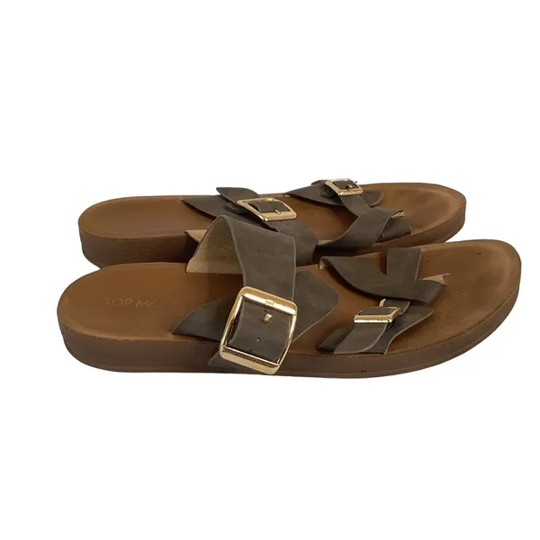 Top Moda Pleather Double Buckle Slip-On Footbed Slides - Image 10