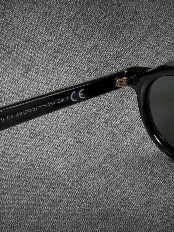 Black Round Sunglasses Gold Rivet Retro Style - Unbranded - Image 5