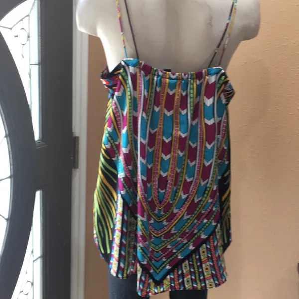 Nicole Nicole miller colorful spaghetti strap blouse Purple Size L - Image 4