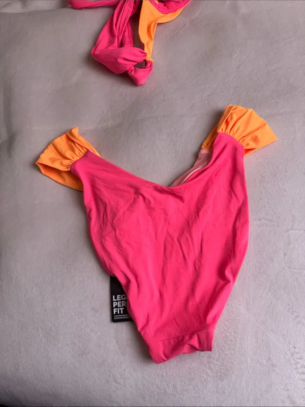 ONEONE Colorblock Pink & Orange Bikini Set top M bottom S - Image 3
