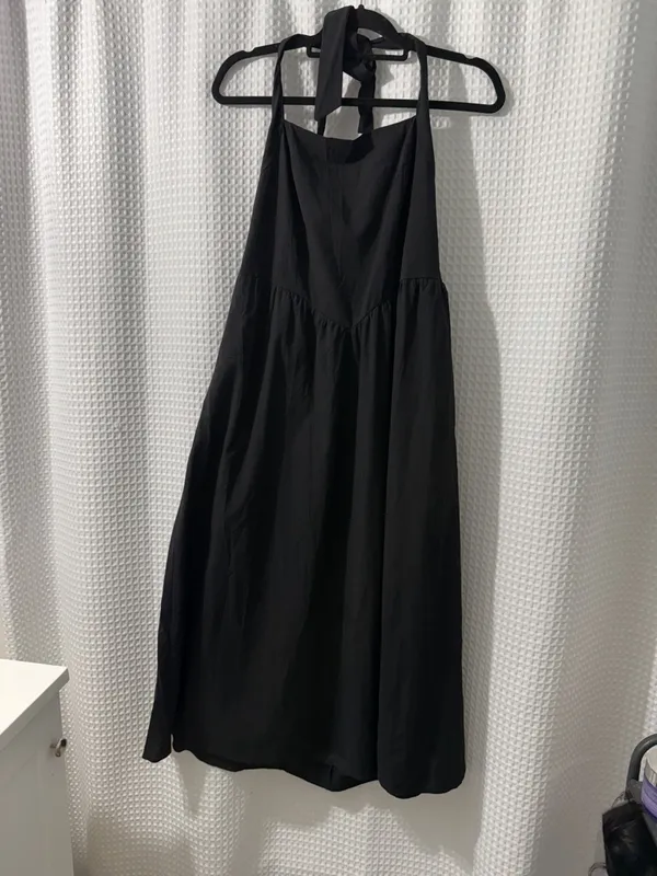 ZESICA Women's Summer Sleeveless Halter Midi Black Dress Size Large - Image 2