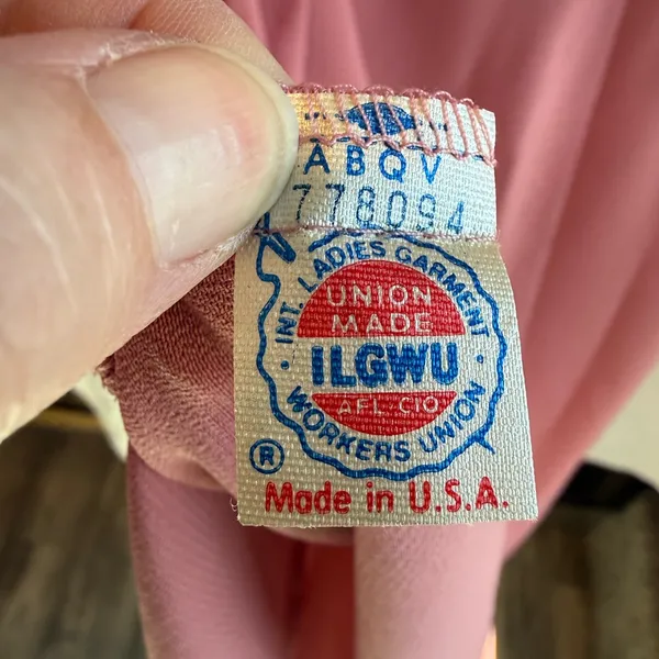 Vintage 60’s 70’s Dusty Rose Button-Front indie fairy mid Dress USA made medium - Image 4
