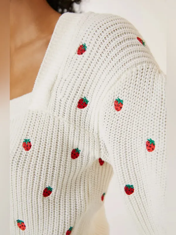 Anthropologie Maeve Embroidered Sweater Top - Image 4