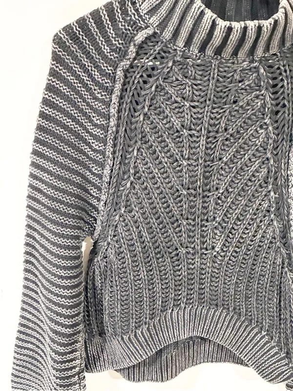 Free People Sweetheart Mock Neck Drop Dolman Sweater Black Womens XS - Image 2