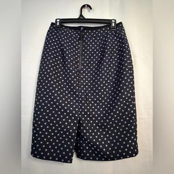 Ann Taylor women’s Size 4 Navy Polka Dot Skirt A-Line Lined Career Classic(A490) - Image 5