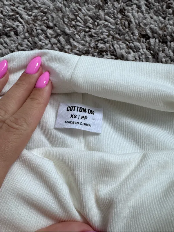 Cotton on white off the shoulder ribbed top XS - Image 4