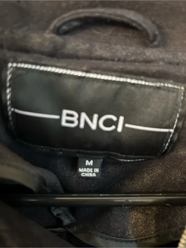BNCI Faux Leather Bomber Jacket — Black Size M - Image 3