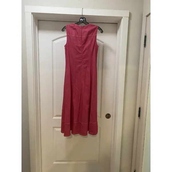 Shoshanna Cora Dress Womens 4 Strawberry Sleeveless Midi A-Line Pockets NWT USA - Image 6