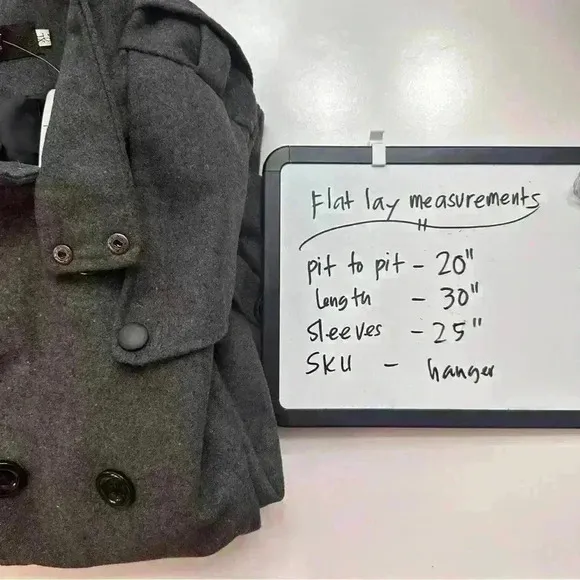 NWT‎ Coat Jacket Button Up Front Pockets Snap Button Collar Womens Size XL Gray - Image 6