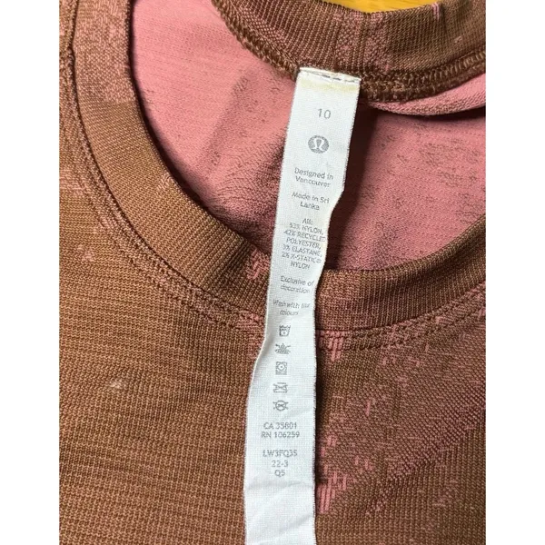 Lululemon Swiftly Tech 2.0 Short Sleeve Run Shirt Shadow Bloom Roasted Brown 10 - Image 4