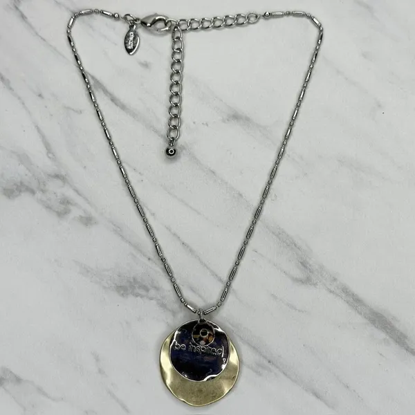 Chico's Be Inspired Be True Silver Pendant Necklace ✨ - Image 2