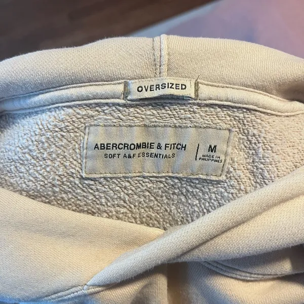 Abercrombie & Fitch Beige Hoodie - Essential Popover Hoodie - Image 5