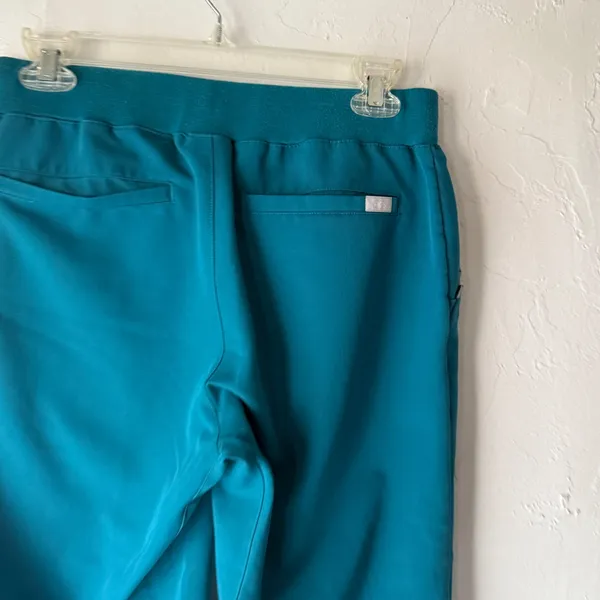 FIGS Teal Jogger Scrub Pants Womens Elastic Waist Drawstring Pockets Small Nurse - Image 4