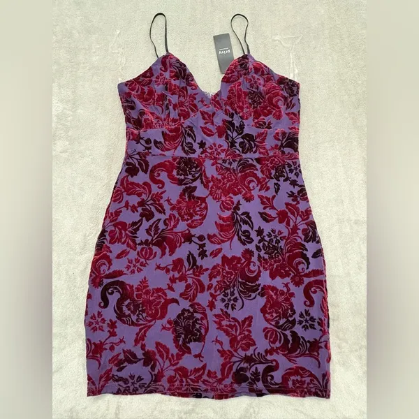 NWT PRIVY Formal Velvet Party Slip Dress, Large - Image 2