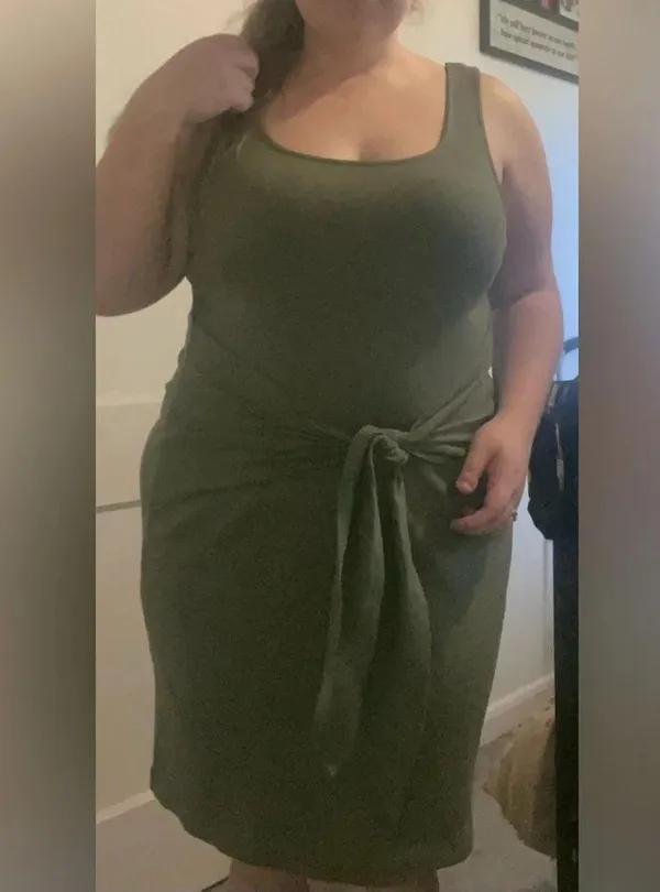 Aerie Green Knot Front Midi Dress Size XL​​ - Image 9
