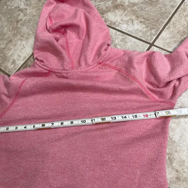 Patagonia pink Heathered Full Zip Hoodie Jacket Thumbholes Women size S Workout - Image 6