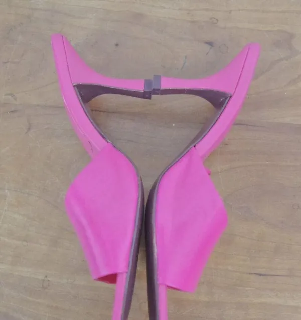 Zara Pink Open Toed Mule Heels Size 36 - Image 5