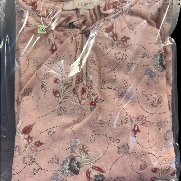 LOFT‎ Pink Floral Long Sleeve Blouse - Image 7