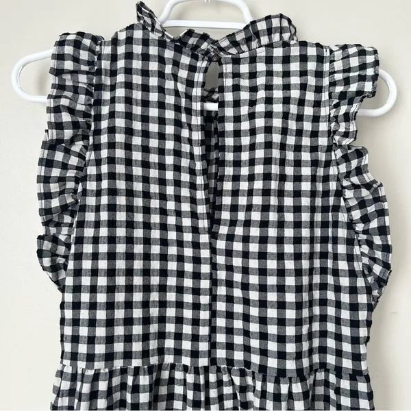 Maeve by Anthropologie Black White Gingham Ruffle Dress Size XS - Image 5