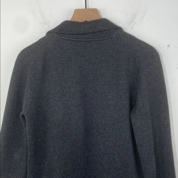 J.Crew Merino Wool Blend Open Front Cardigan Jacket Charcoal Gray Small - Image 6