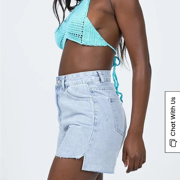 Princess Polly Leonie Lightwash Denim Shorts size 6 - Image 4