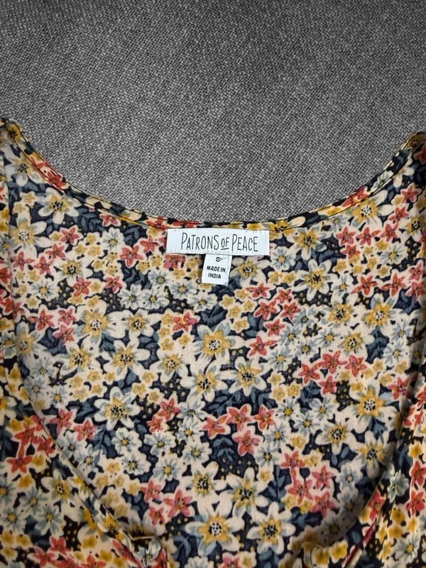 Floral Tiered Boho Mini Dress Size Small - Image 4