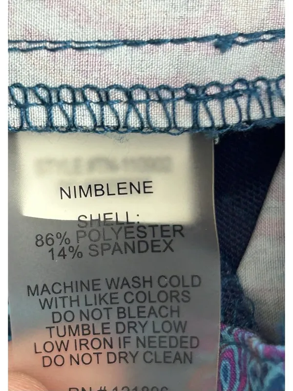Title Nine Nimblene Shorts Womens 8 Blue Paisley 5” Inseam Quick Dry Stretch - Image 6