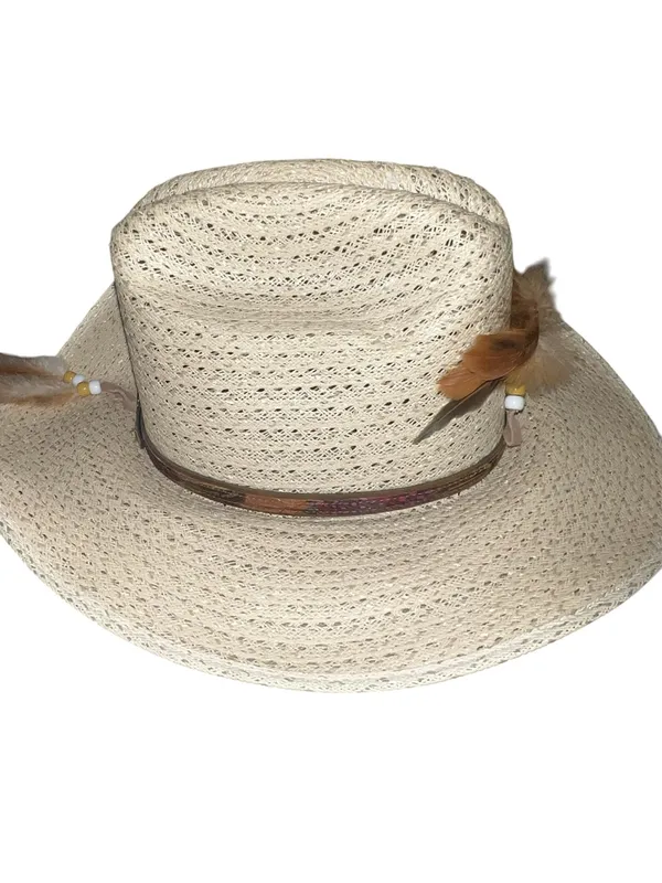 Cute natural straw cowgirl hat - Image 6
