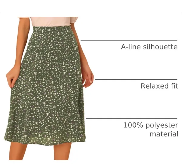 Allegra K Floral Midi Skirt - Image 5