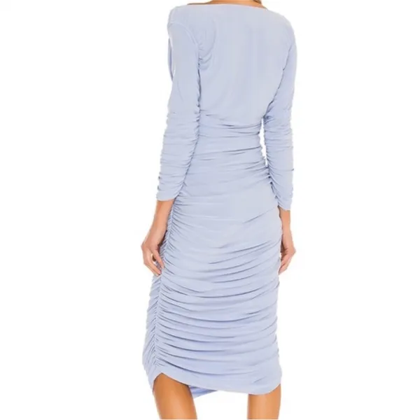 Norma Kamali‎ x Revolve Tara Dress Ruched Bodycon Off the Shoulder blue size XS - Image 3