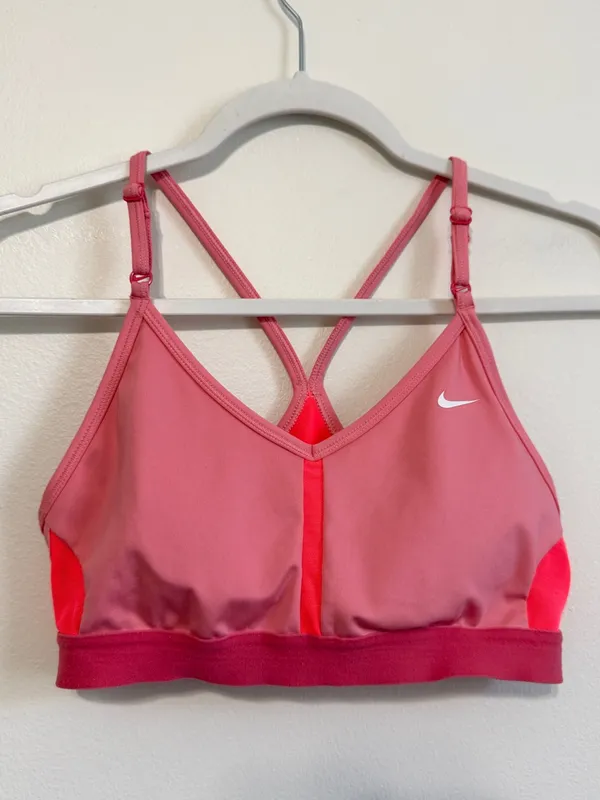 Nike Women's Dri-FIT Indy Padded V-Neck Sports Bra Size Large Pink - Image 4