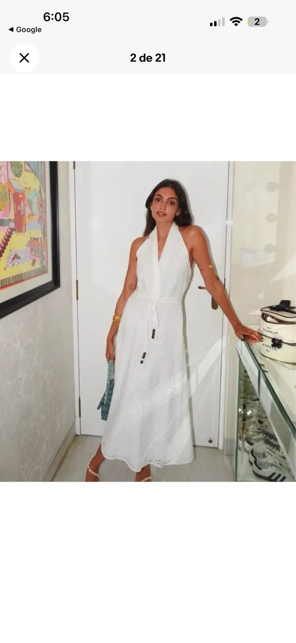 Zara White One-Shoulder Eyelet Midi Dress - Image 9