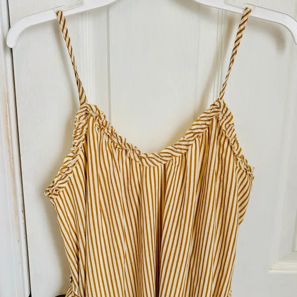 Hem & Thread Striped Ruffle Hem Spaghetti Strap Dress with Tie Waist - Image 2