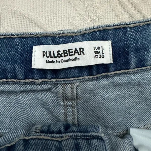 Pull & Bear Distressed Blue Denim Mini Skirt - Image 3