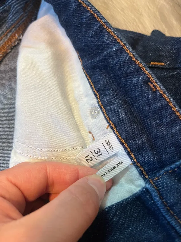 Loft Cuffed High Rise Wide Leg Jeans in Rinse Wash - Image 6
