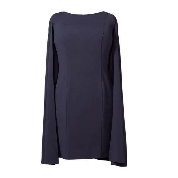 Maggy London Navy Blue‎ Cape Sheath Cocktail Dress Boat Neck Mini NEW - Image 3