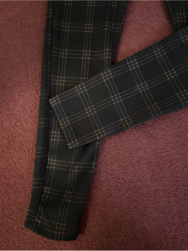No Boundaries Woman’s Black Plaid Stretch Pants - Image 2