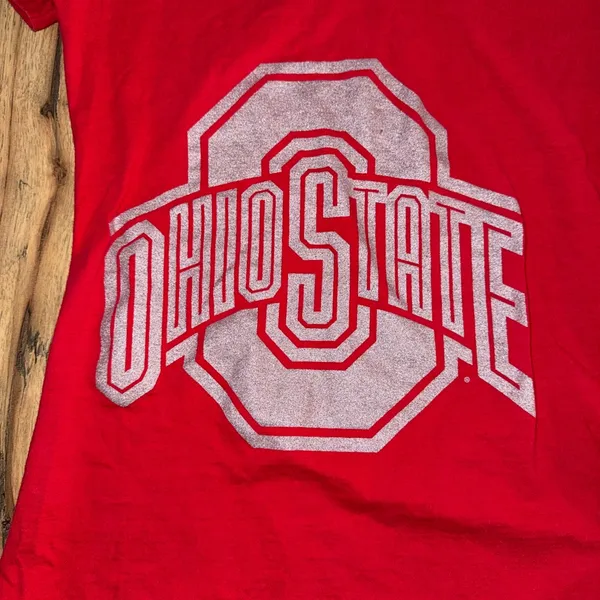Ohio State Red V-Neck T-Shirt 91 - Image 2