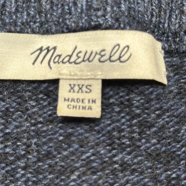 Madewell Marled Baltic Blue Tie Cuff Pullover Sweater Size XXS - Image 8