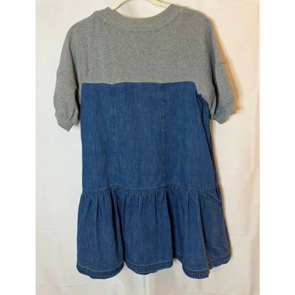 NWT Pilcro Anthropologie Oversized Denim Sweatshirt Twofer Swing Dress Womens XS - Image 5