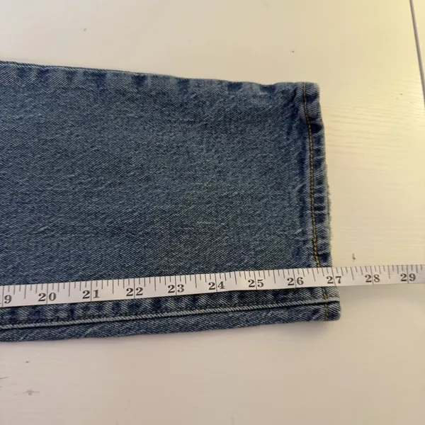 Levi's Premium Wedgie Straight Leg Jeans Womens‎ Blue Denim 26x27 Button Fly - Image 14