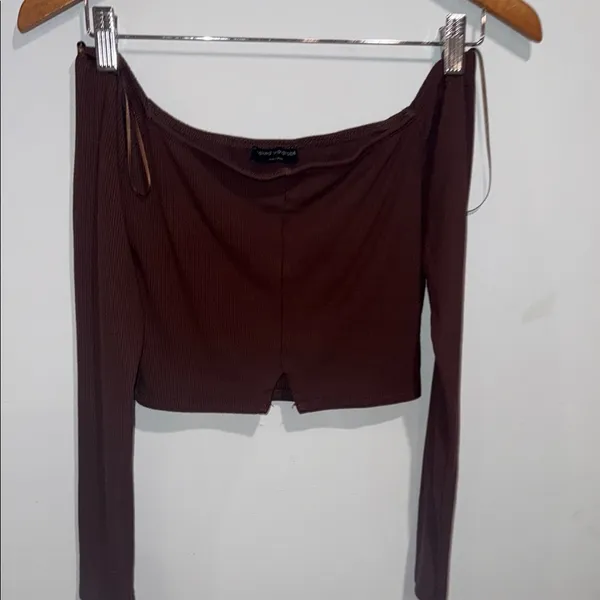 Naked Wardrobe Chocolate Ribbed Top - Image 6