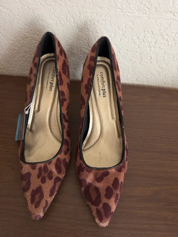 Comfort plus Leopard Print Pointed Toe Women's Pumps - Brown 9 - Image 4