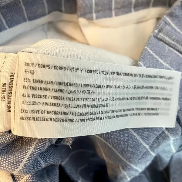 Abercrombie & Fitch Linen Trouser Pants High Rise Railroad Stripe Blue S NWT - Image 4