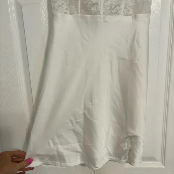 Selfie Leslie White Lace Mini Dress - Image 5