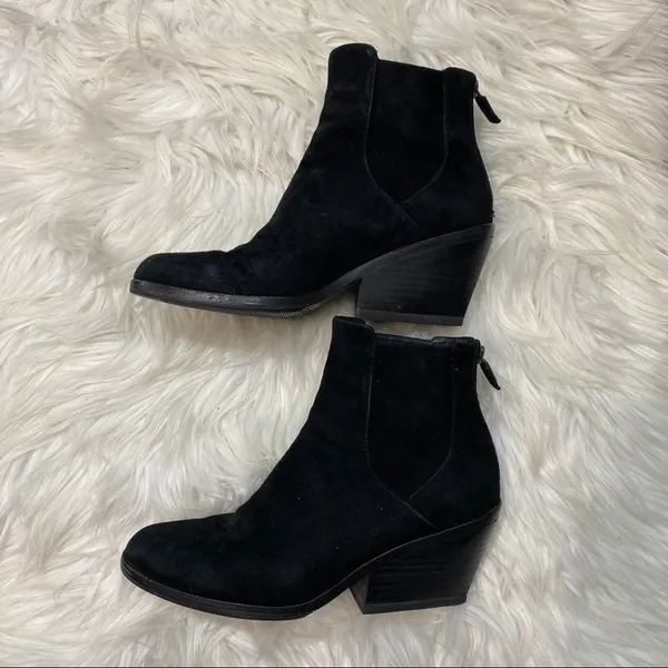 Eileen Fisher Peter Black Suede Ankle Boots Booties size 6.5 - Image 3
